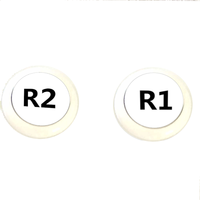 2 boutons R1 R2 - horizontal